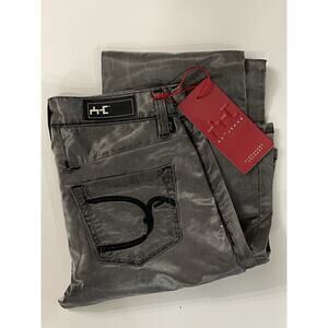 NWT Alexandre Caugant AC Womens Jeans Size 25 Bootcut Leg Metallic